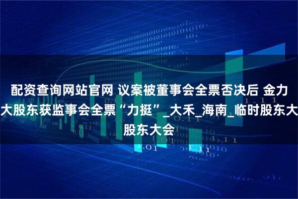 配资查询网站官网 议案被董事会全票否决后 金力泰大股东获监事会全票“力挺”_大禾_海南_临时股东大会